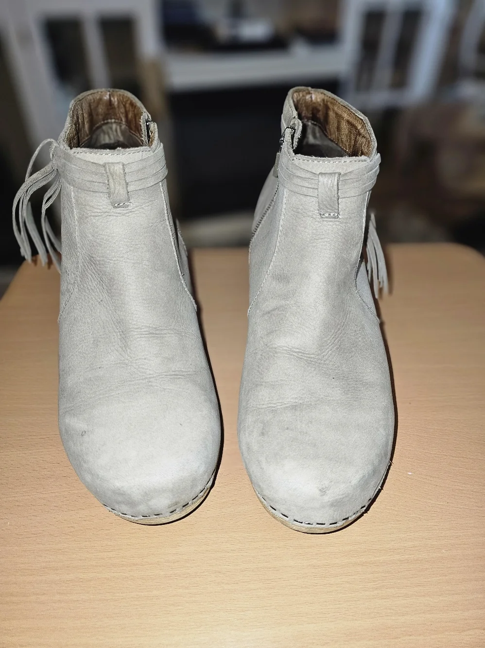 DANSKO 'Sand' Ankle Boots Booties Fringe Deco 11.5-12/42 NICE PRE-OWNED!